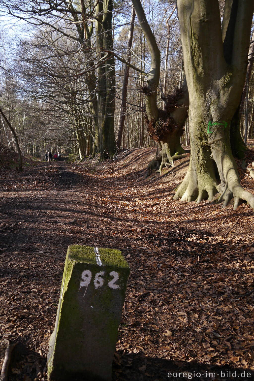 Detailansicht von Aachener Landgraben mit Grenzstein