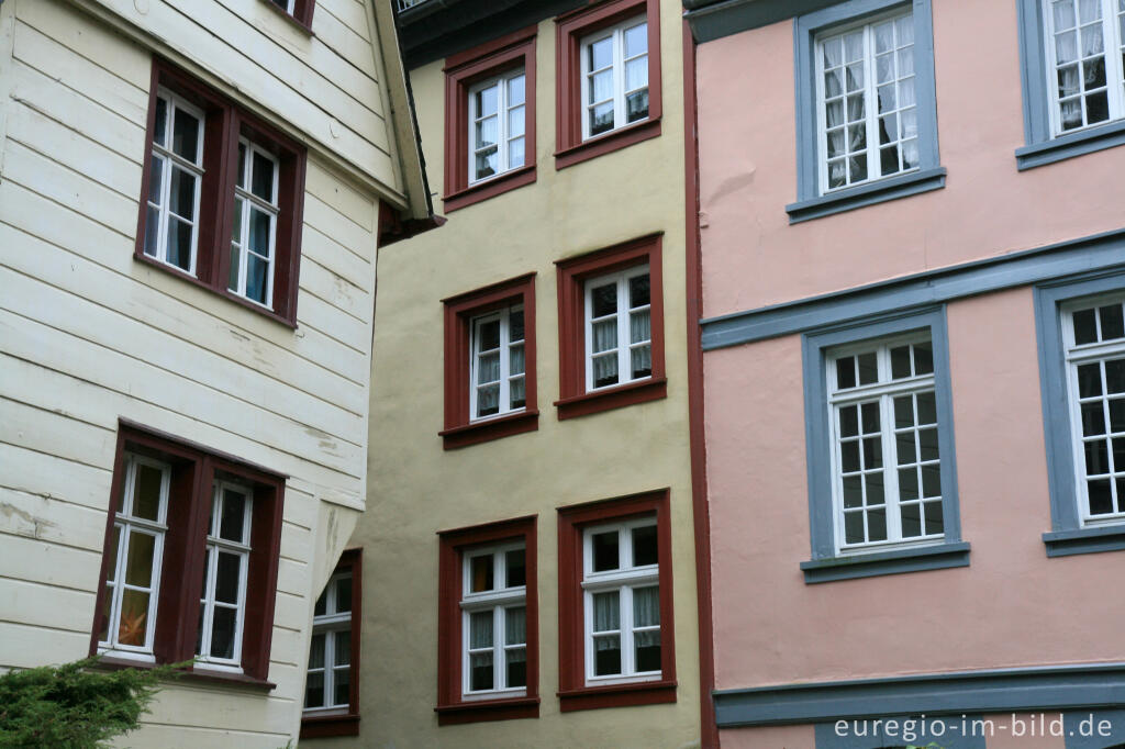 Detailansicht von Alte Hausfassaden in Monschau, Rureifel