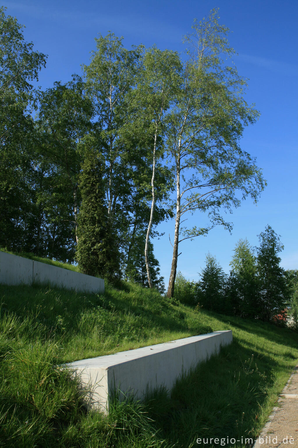 Detailansicht von Aufgang zur großen Kalkhalde, Kalkhaldenpark Würselen