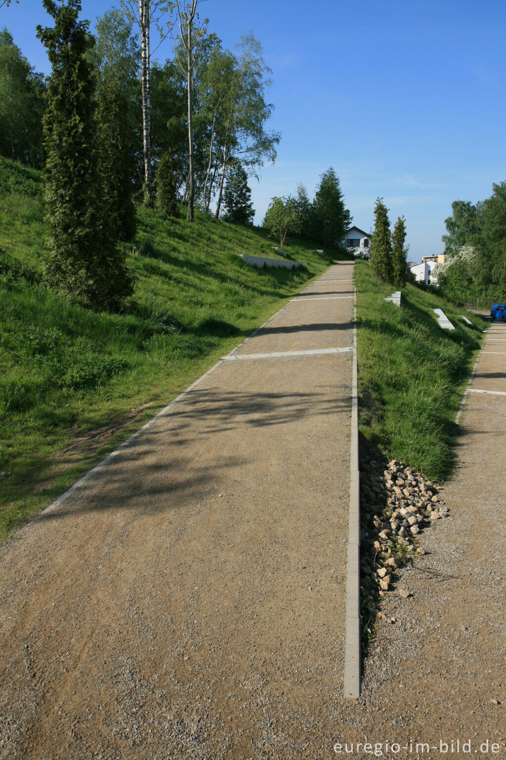 Detailansicht von Aufgang zur großen Kalkhalde, Kalkhaldenpark Würselen