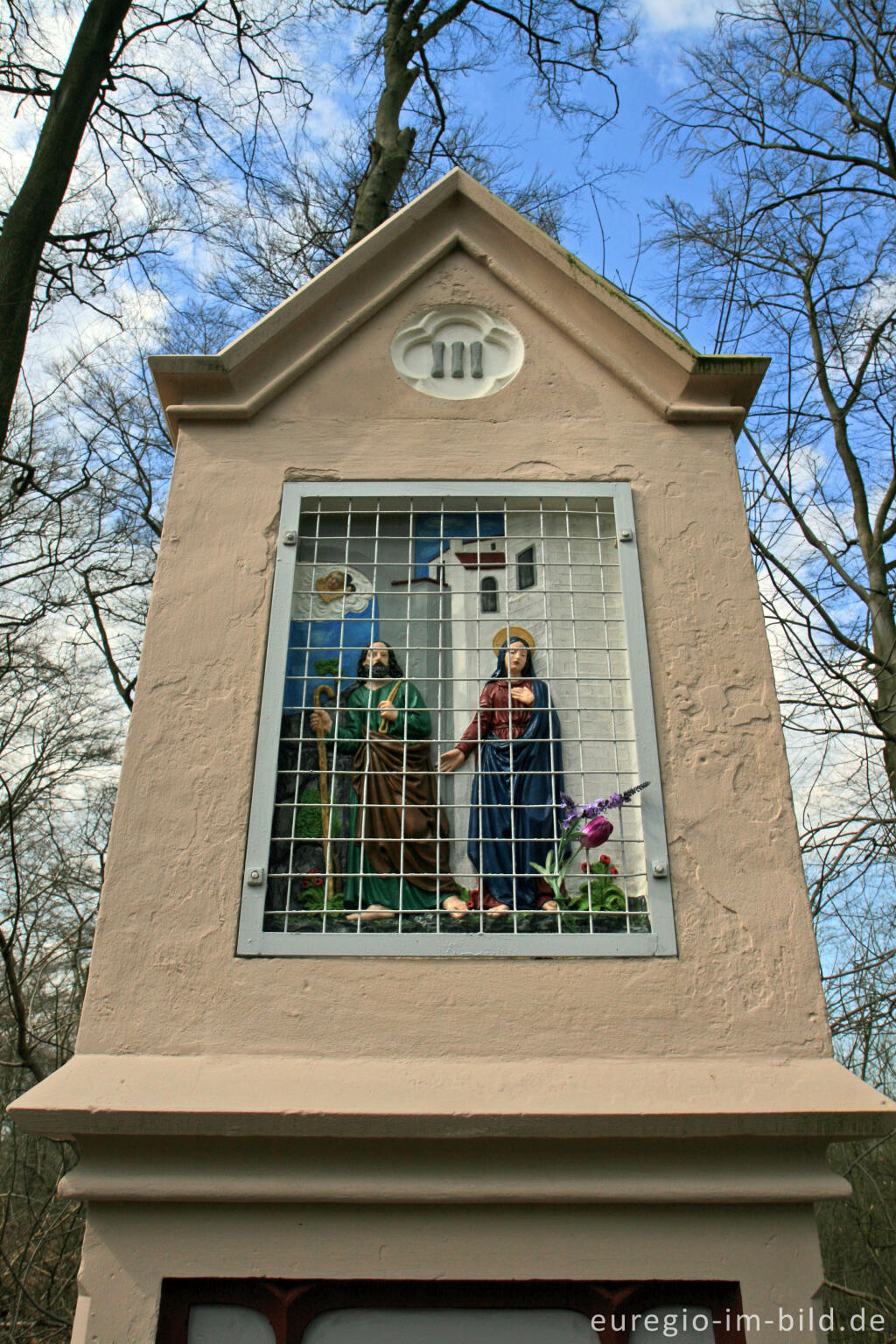 Detailansicht von Bildstock, Andachtsweg im Klauserwäldchen