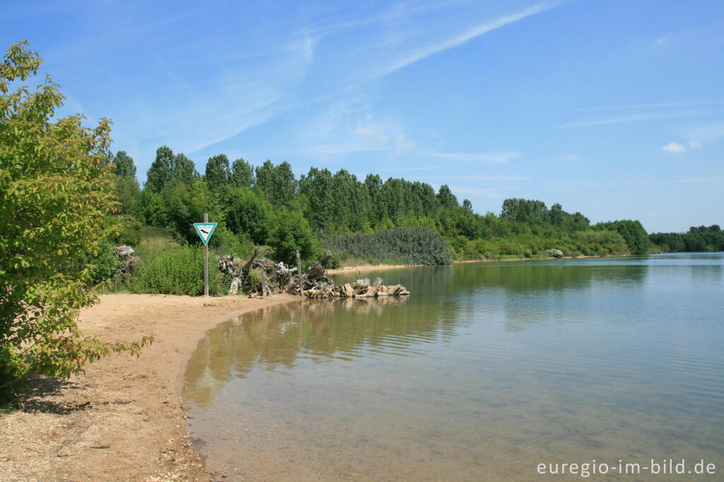 Detailansicht von Blausteinsee, westliches Badeufer und NSG