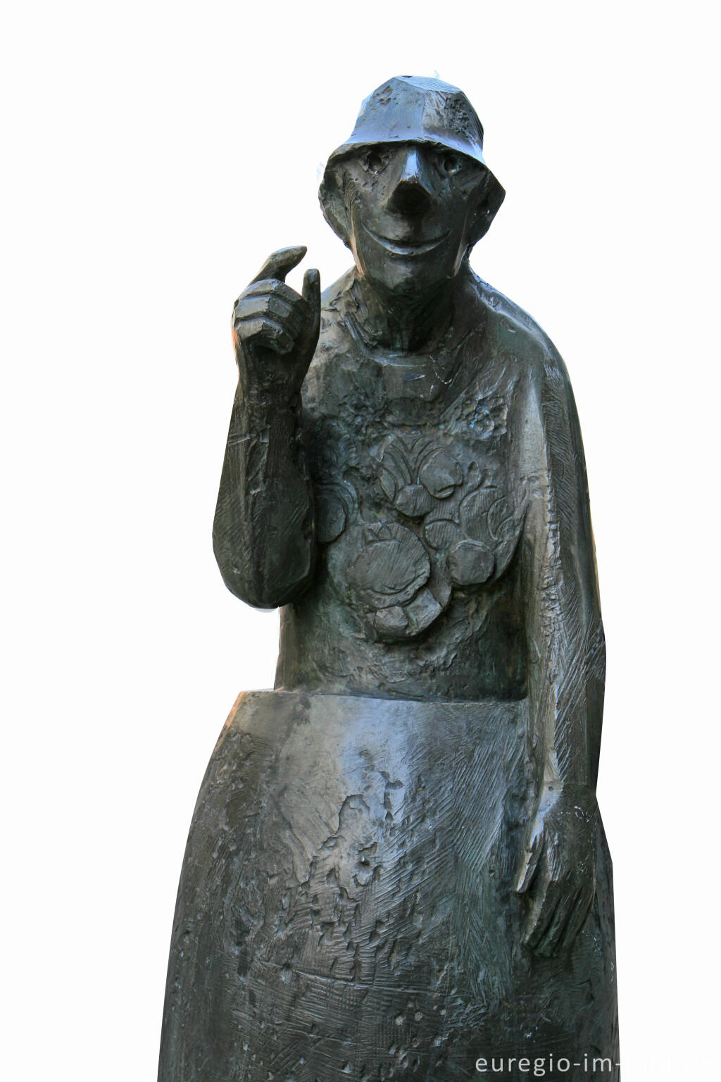 Detailansicht von Büttenredner, Bronzefigur, Kerkrade