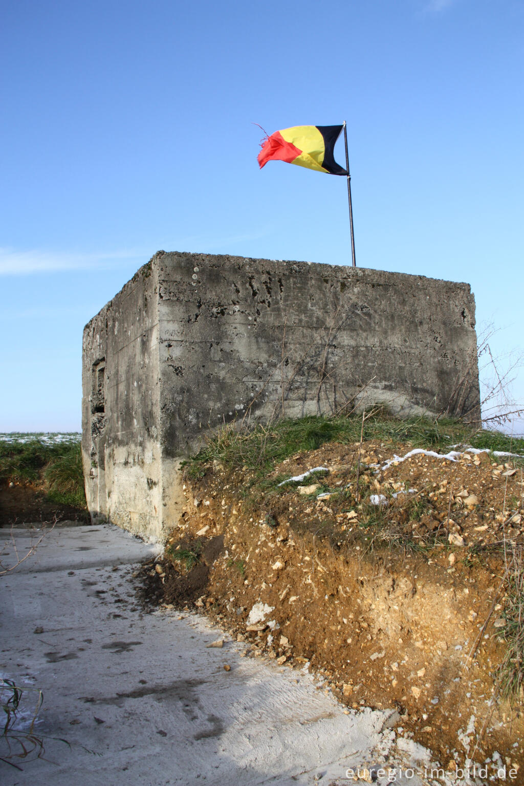 Detailansicht von Bunker der vorgeschobenen Stellung Beusdael bei Sippenaeken, Belgien