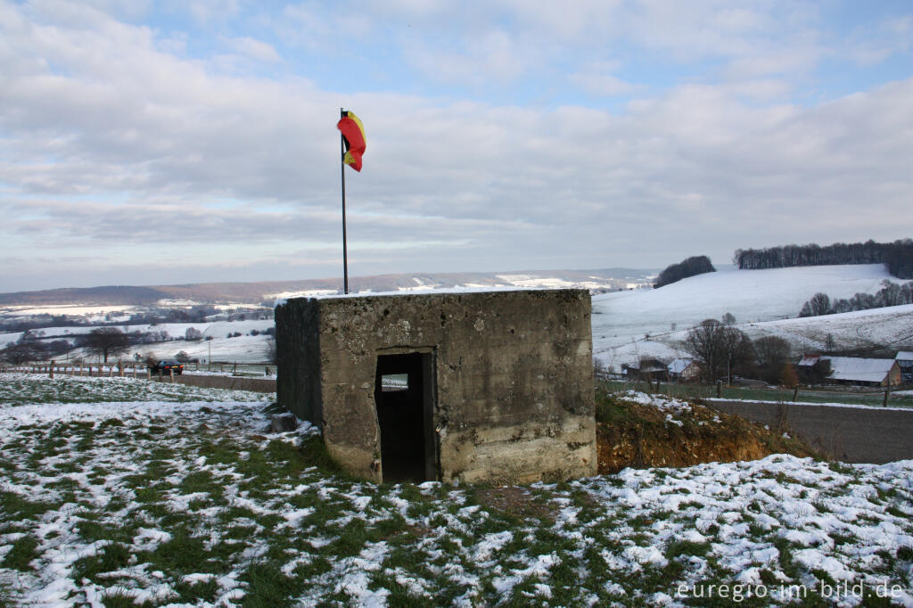 Detailansicht von Bunker der vorgeschobenen Stellung Beusdael bei Sippenaeken, Belgien