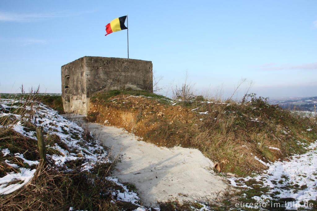 Detailansicht von Bunker der vorgeschobenen Stellung Beusdael bei Sippenaeken, Belgien