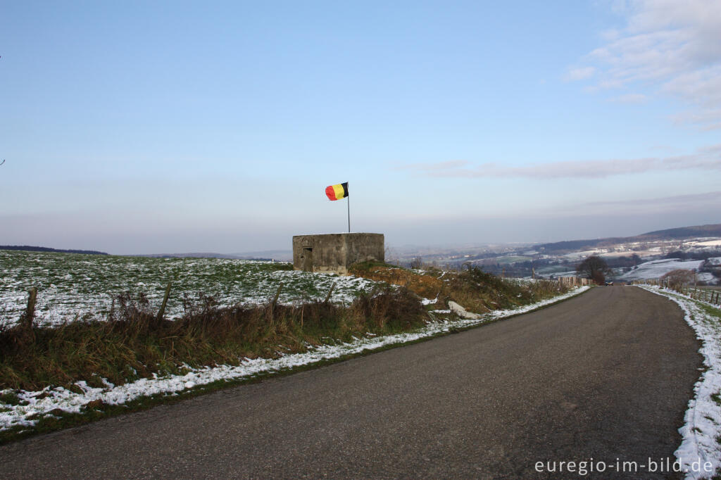 Detailansicht von Bunker der vorgeschobenen Stellung Beusdael bei Sippenaeken, Belgien