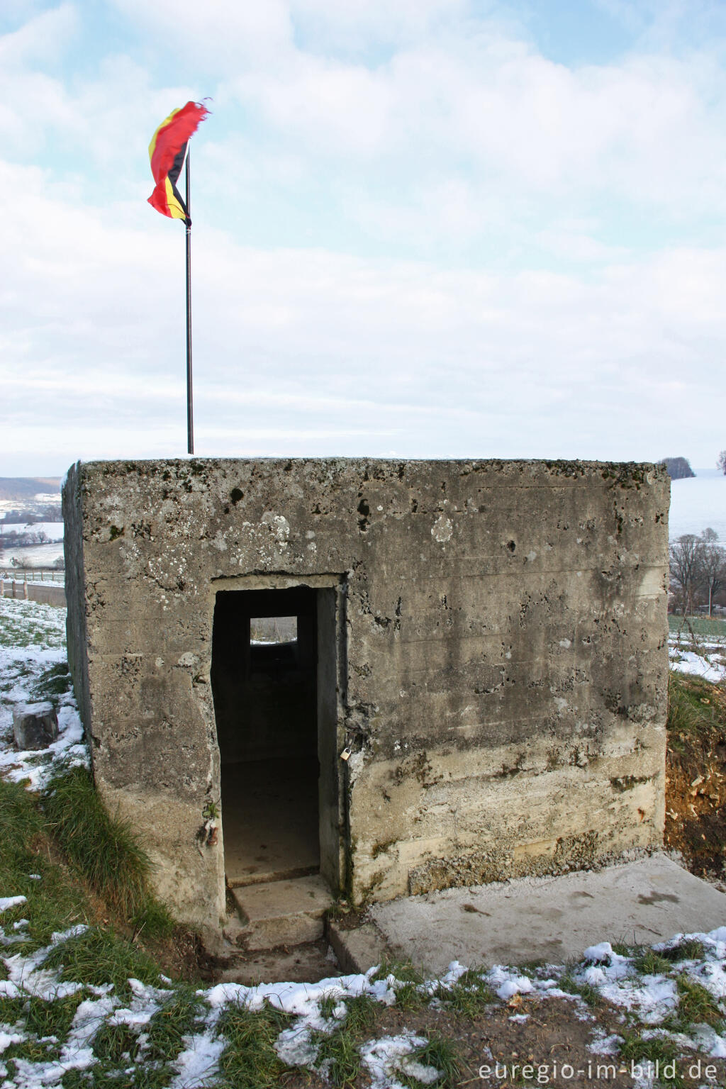 Detailansicht von Bunker der vorgeschobenen Stellung Beusdael bei Sippenaeken, Belgien