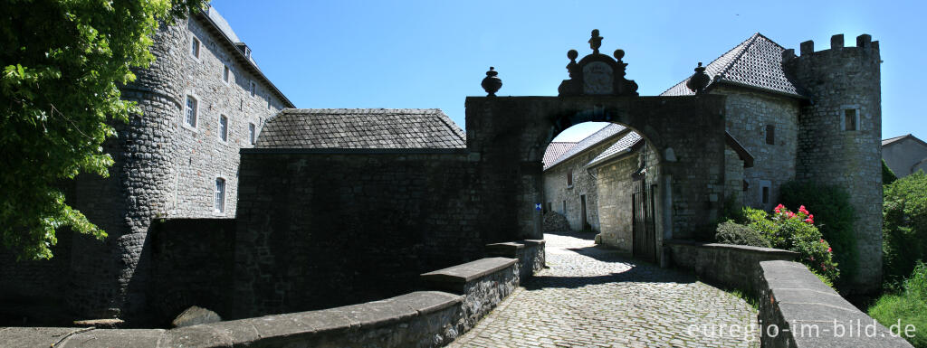 Detailansicht von Burg Raeren in Raeren, Belgien