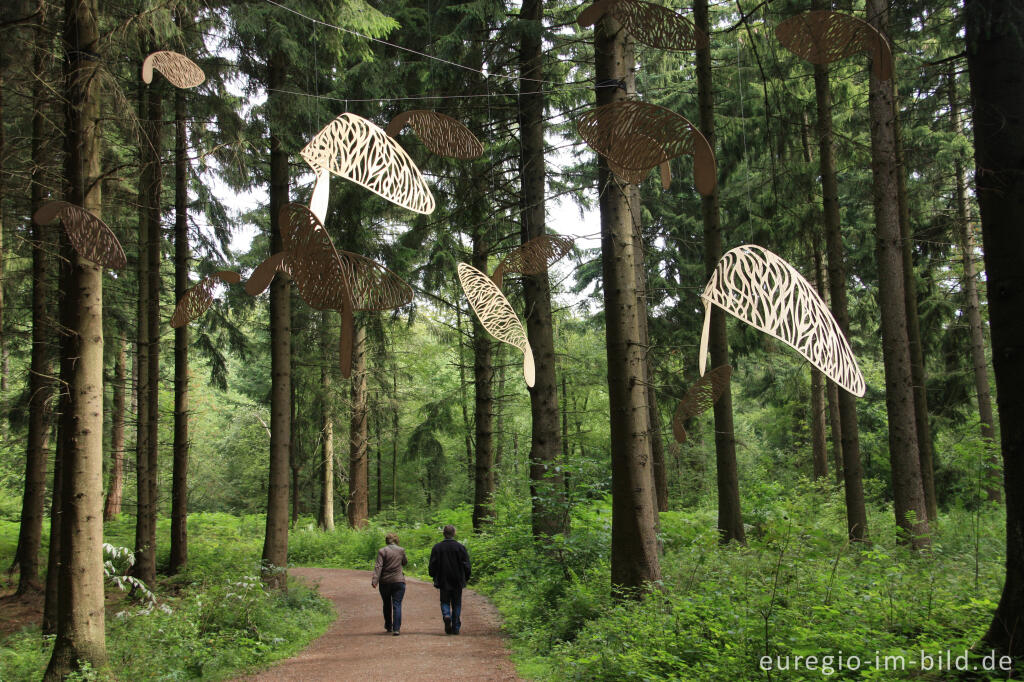 Detailansicht von Cloé Coomanns: "wings of torment", Grenzkunstroute011 beim Grenzübergang Aachen-Köpfchen