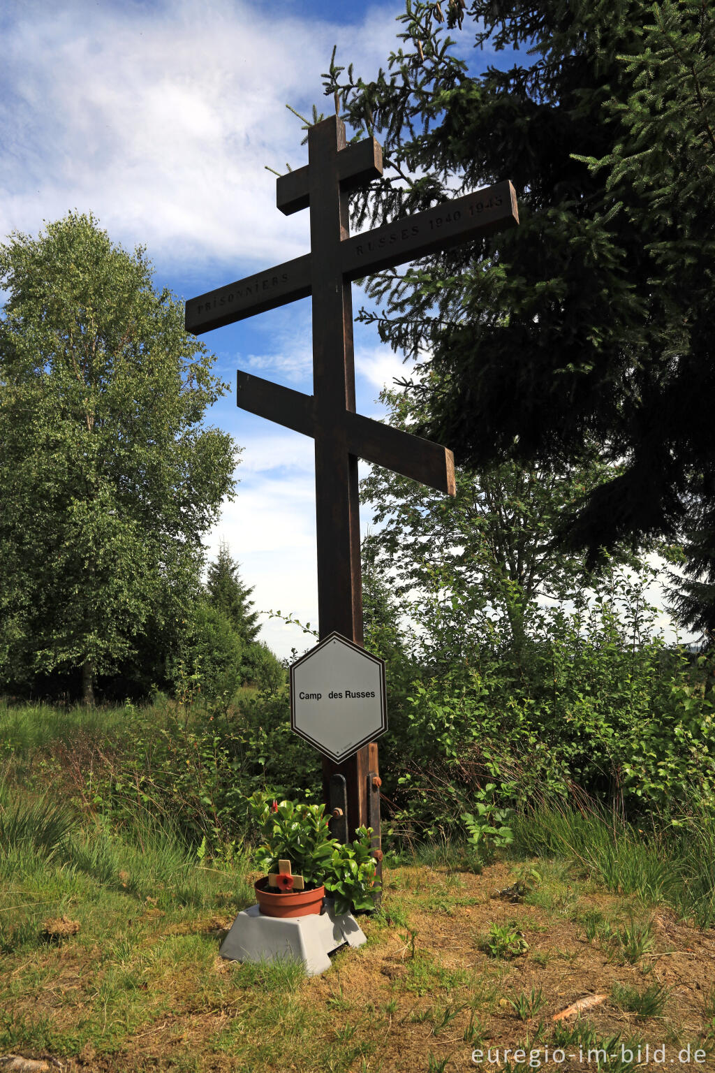 Detailansicht von Das Russenkreuz im Venngebiet Bosfagne bei Sourbrodt