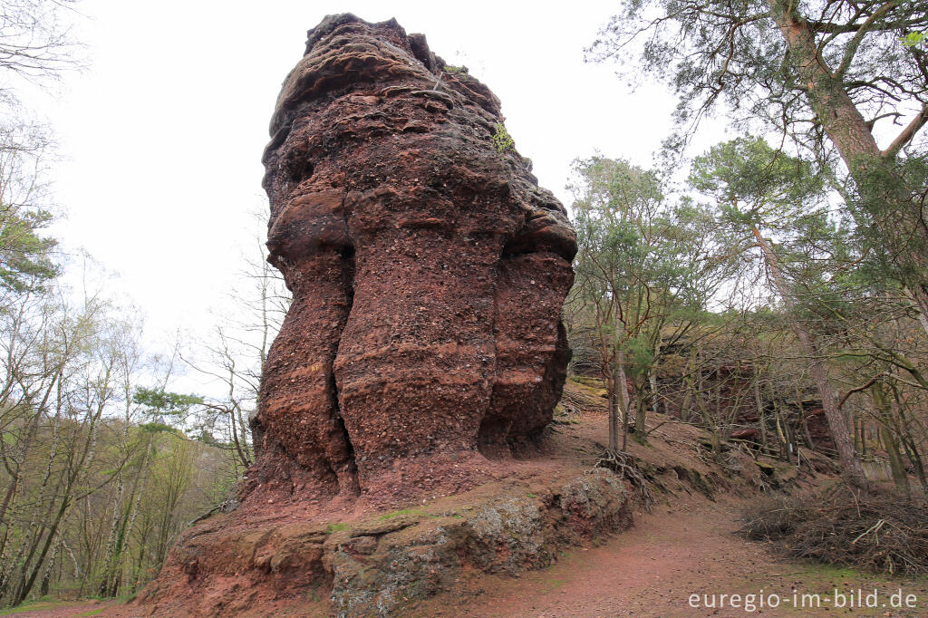 Detailansicht von Der Affenfelsen, Teil der Felsengruppe Effels bei Nideggen