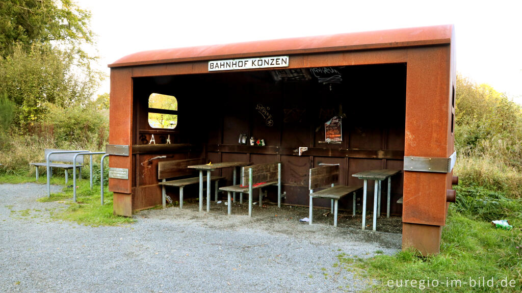 Detailansicht von Der ehemalige Bahnhof Konzen an der Vennbahn-Route