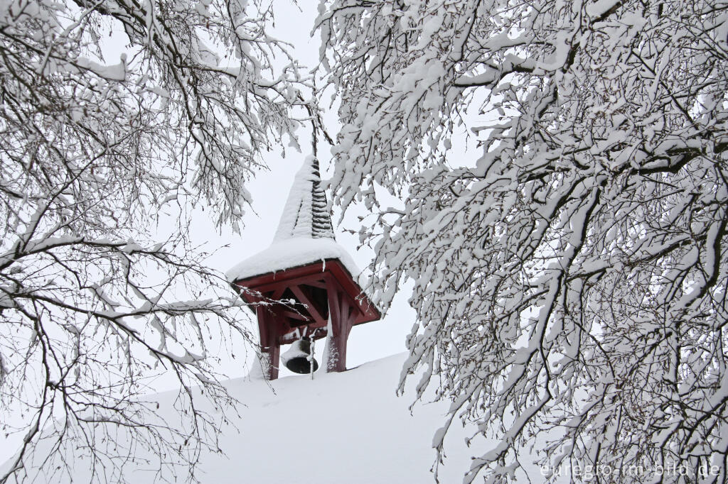 Detailansicht von Der Glockenturm der Marienkapelle, Roetgen, Nordeifel