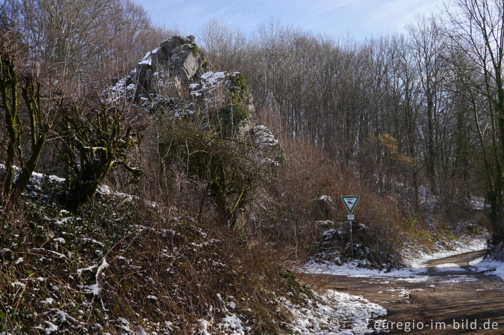 Detailansicht von Der Mönchsfelsen (Mönch) bei Aachen-Hahn