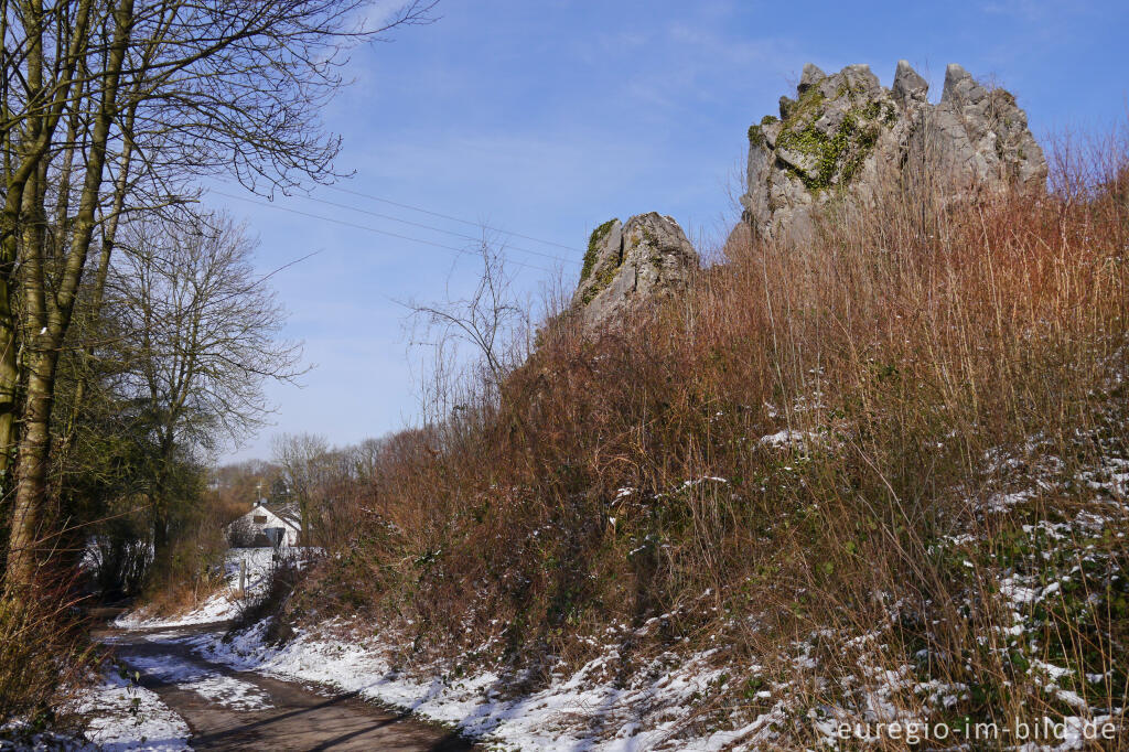 Detailansicht von Der Mönchsfelsen (Mönch) bei Aachen-Hahn