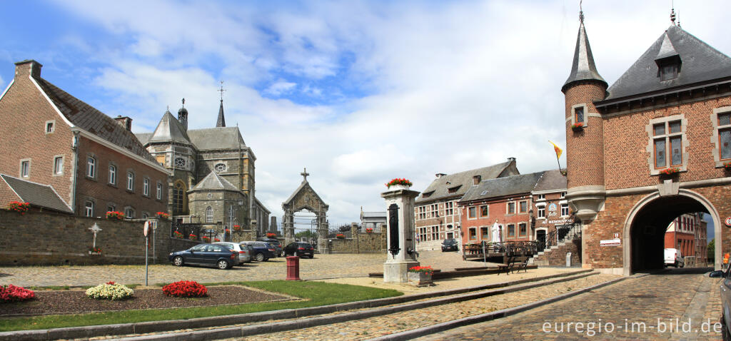 Detailansicht von Der Place de la Halle in Clermont-sur Berwinne im Herver Land