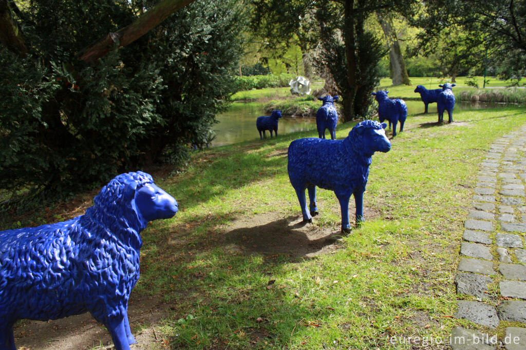 Detailansicht von Die blauen Schafe bei Schloss Neersen