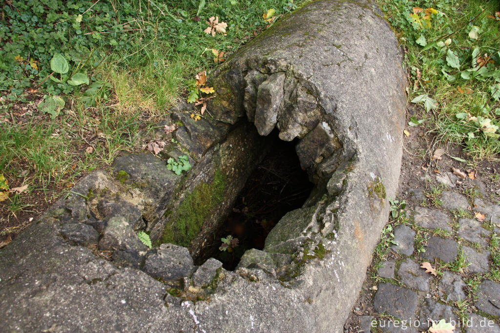 Detailansicht von Die römische Wasserleitung bei der Quellfassung "Grüner Pütz", Urfttal bei Nettersheim