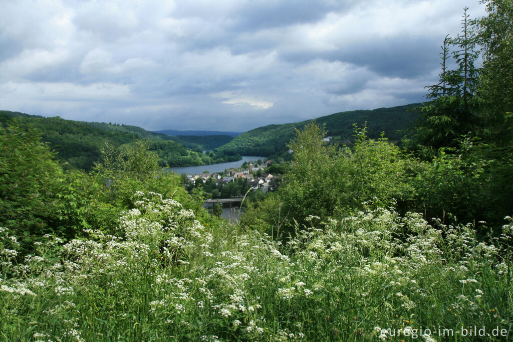 Eifelblick Wolfshövvel, Blick auf Einruhr und den Obersee