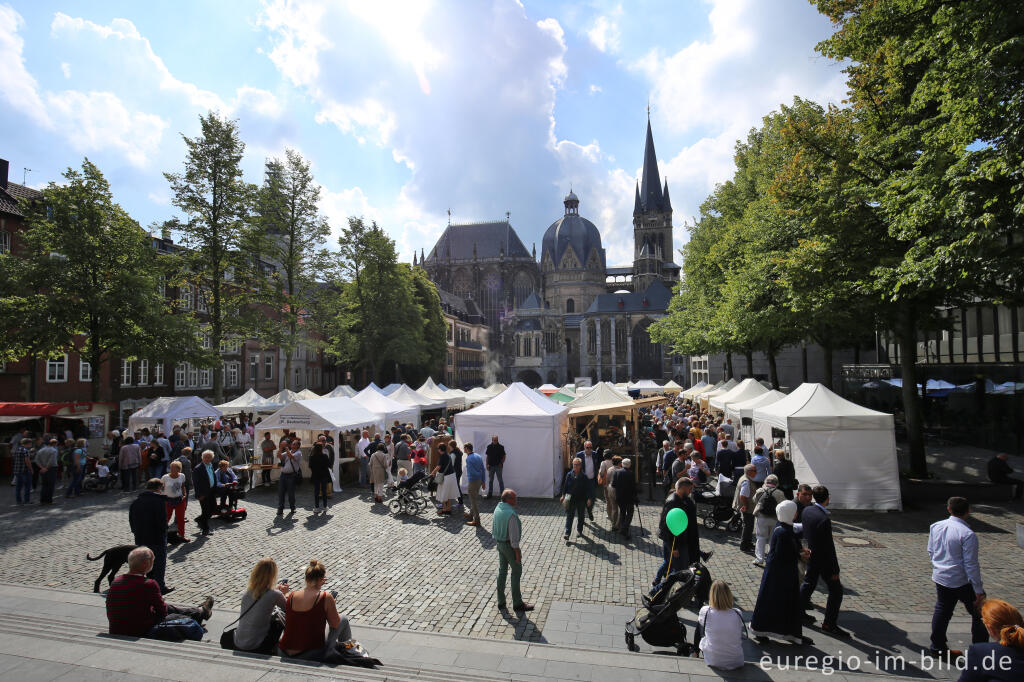 Detailansicht von Europamarkt in der Aachener Altstadt