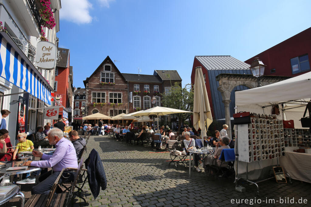 Detailansicht von Europamarkt in der Aachener Altstadt