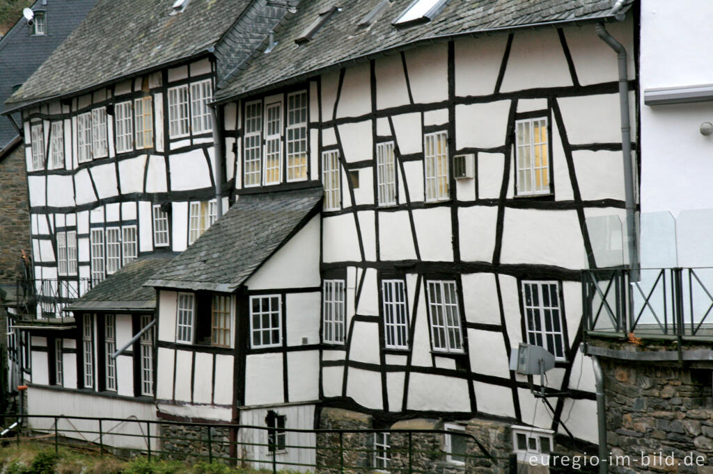 Detailansicht von Fachwerkhäuser in Monschau, Rureifel