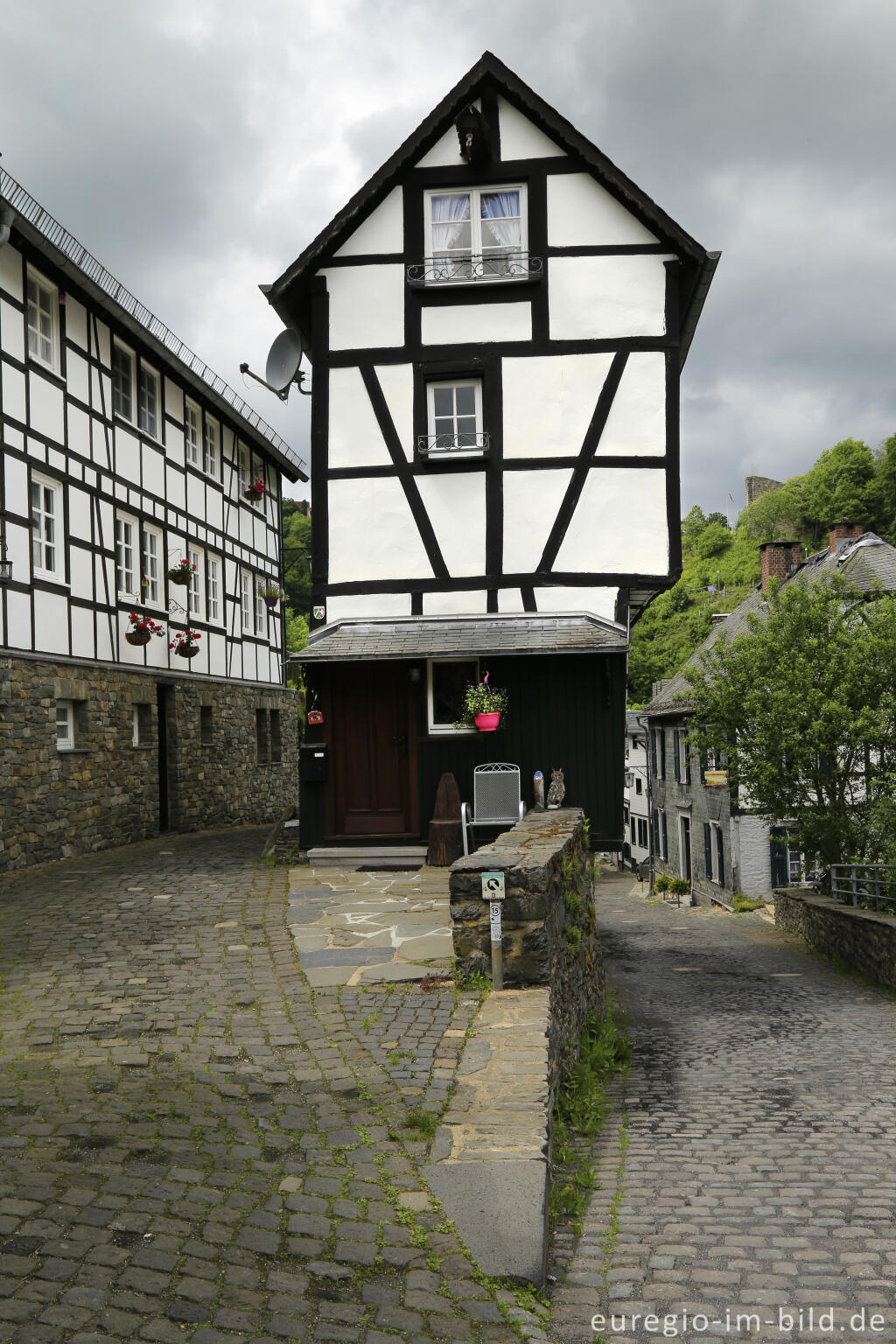 Detailansicht von Fachwerkhaus auf dem Unteren Mühlenberg, Monschau