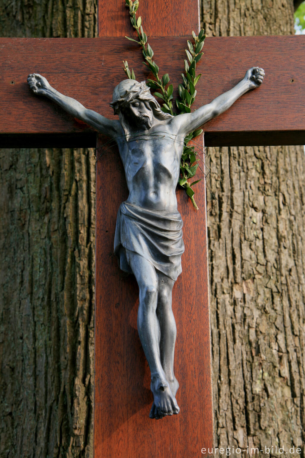 Detailansicht von Flurkreuz auf dem Weißen Weg, Aachen Horbach