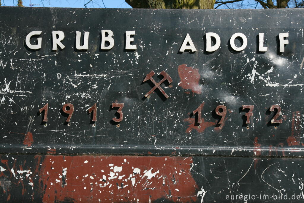 Detailansicht von Förderwagen der Grube Adolf, Merkstein