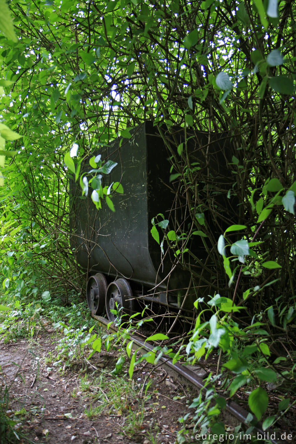 Detailansicht von Grubenwagen beim Schacht Nulland in Kerkrade