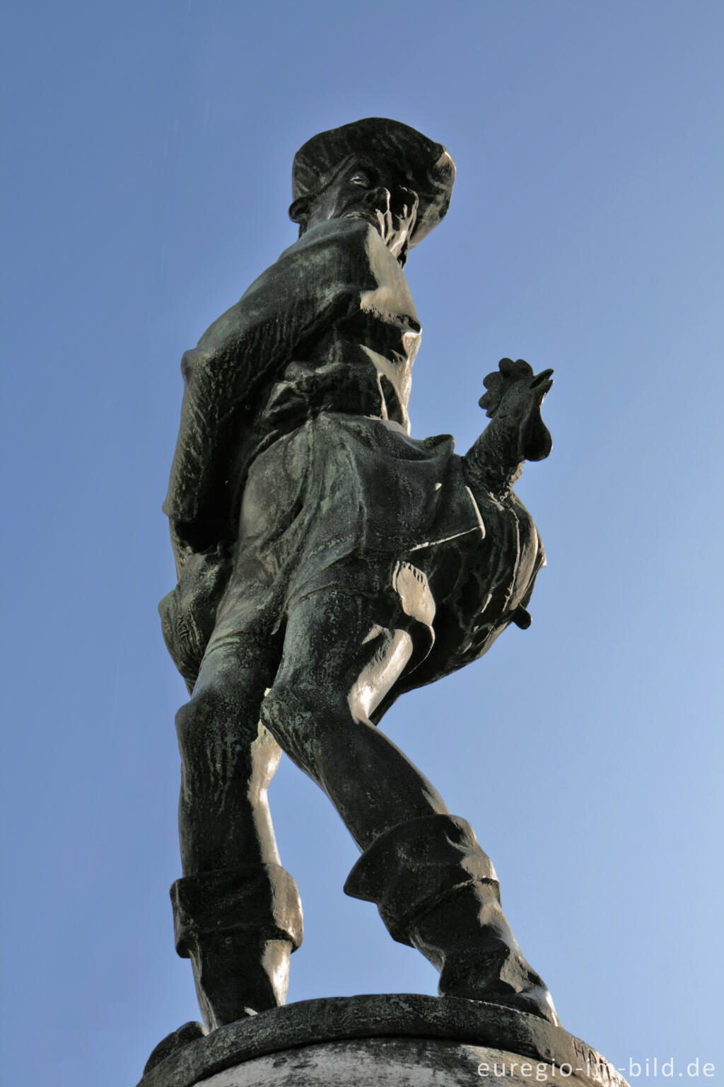 Detailansicht von Hühnerdiebbrunnen am Hühnermarkt, Aachen