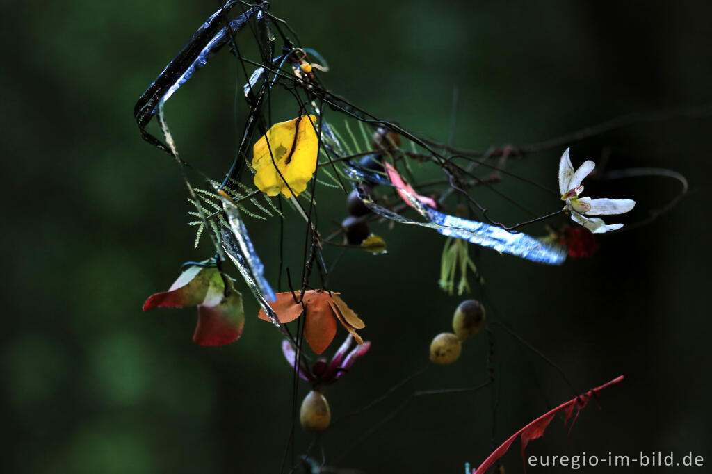 Detailansicht von Installation im Eibenwald auf dem Lousberg, Aachen 2014