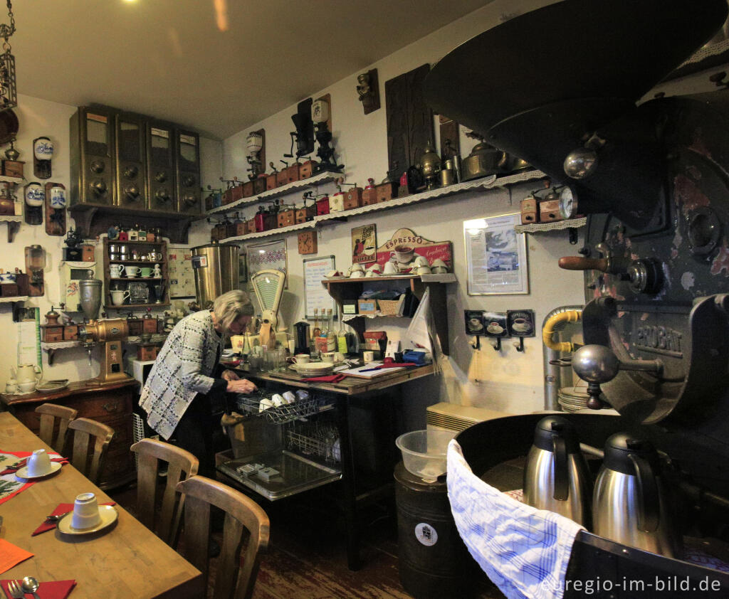 Detailansicht von Kaffeestube im Museum in der Torburg, Stolberg (Rheinland)