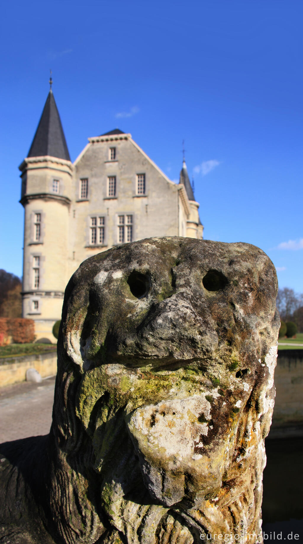 Detailansicht von Kasteel Schaloen in Oud Valkenburg an der Geul