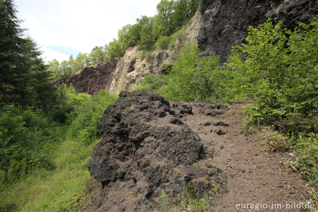 Detailansicht von Lavaabbau am Karmelenberg, Vulkaneifel