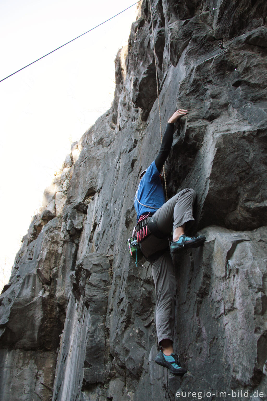 Detailansicht von Outdoor Climbing im Tal der Göhl bei Kelmis