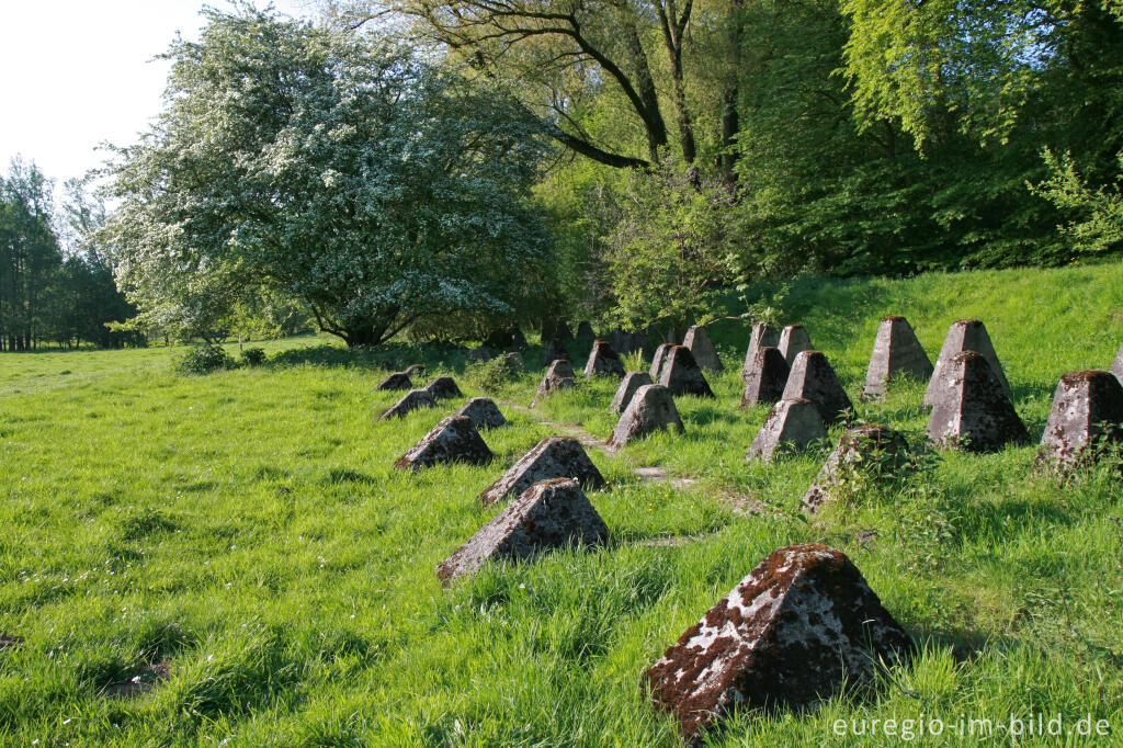 Detailansicht von Panzersperren im Indetal bei Stolberg