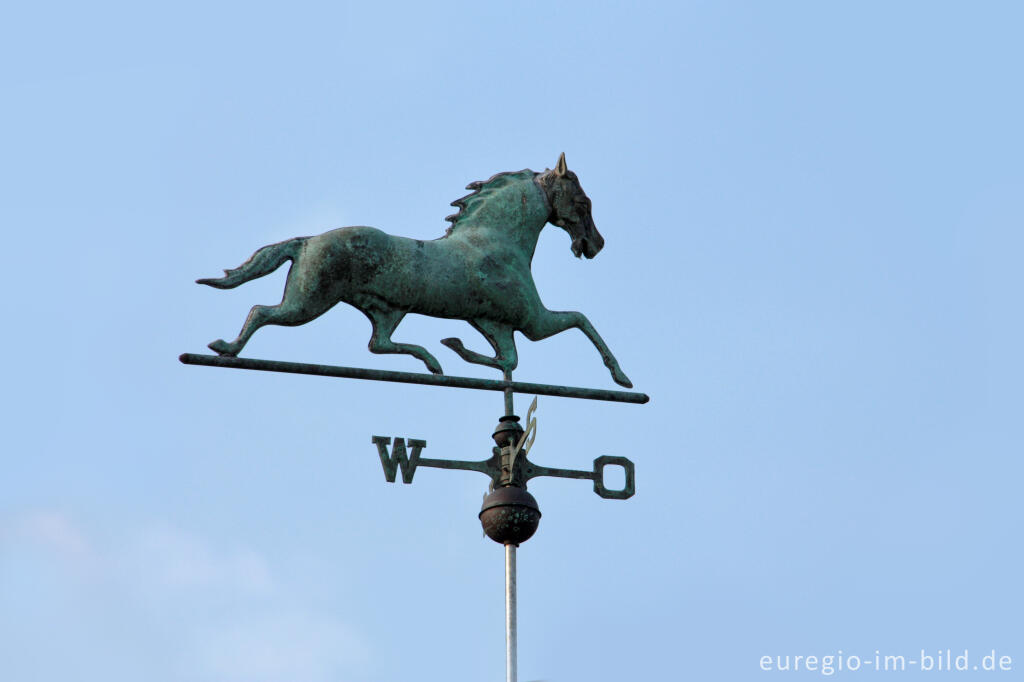 Detailansicht von Pferd als Windrichtungsanzeiger