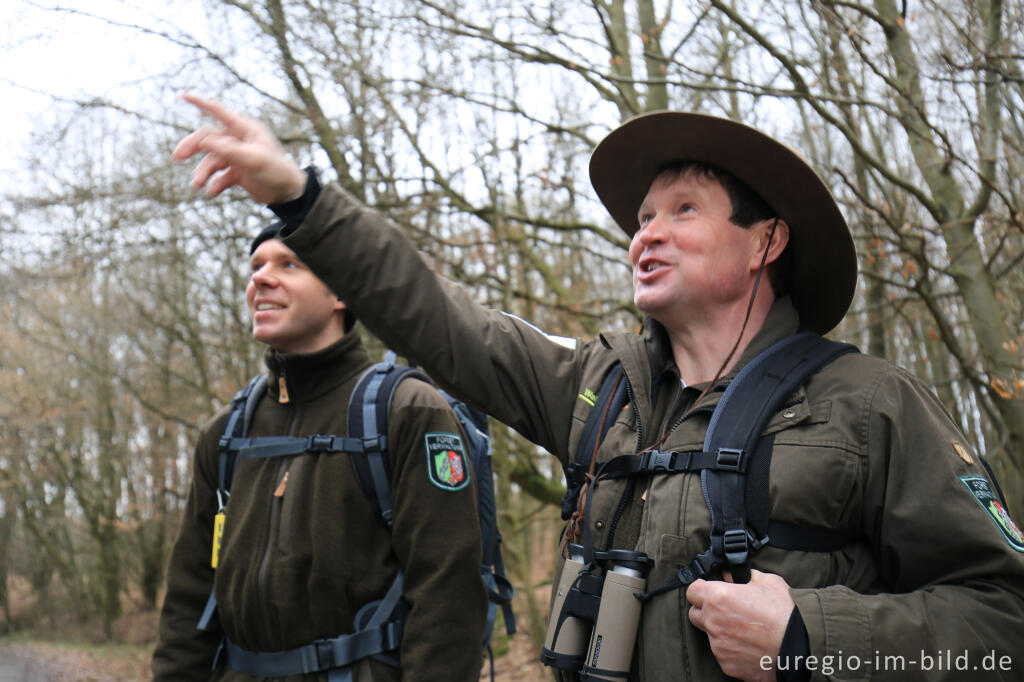 Detailansicht von Rangertour im Wilden Kermeter, Ranger: rechts Arno Koch, links Max Effenberg