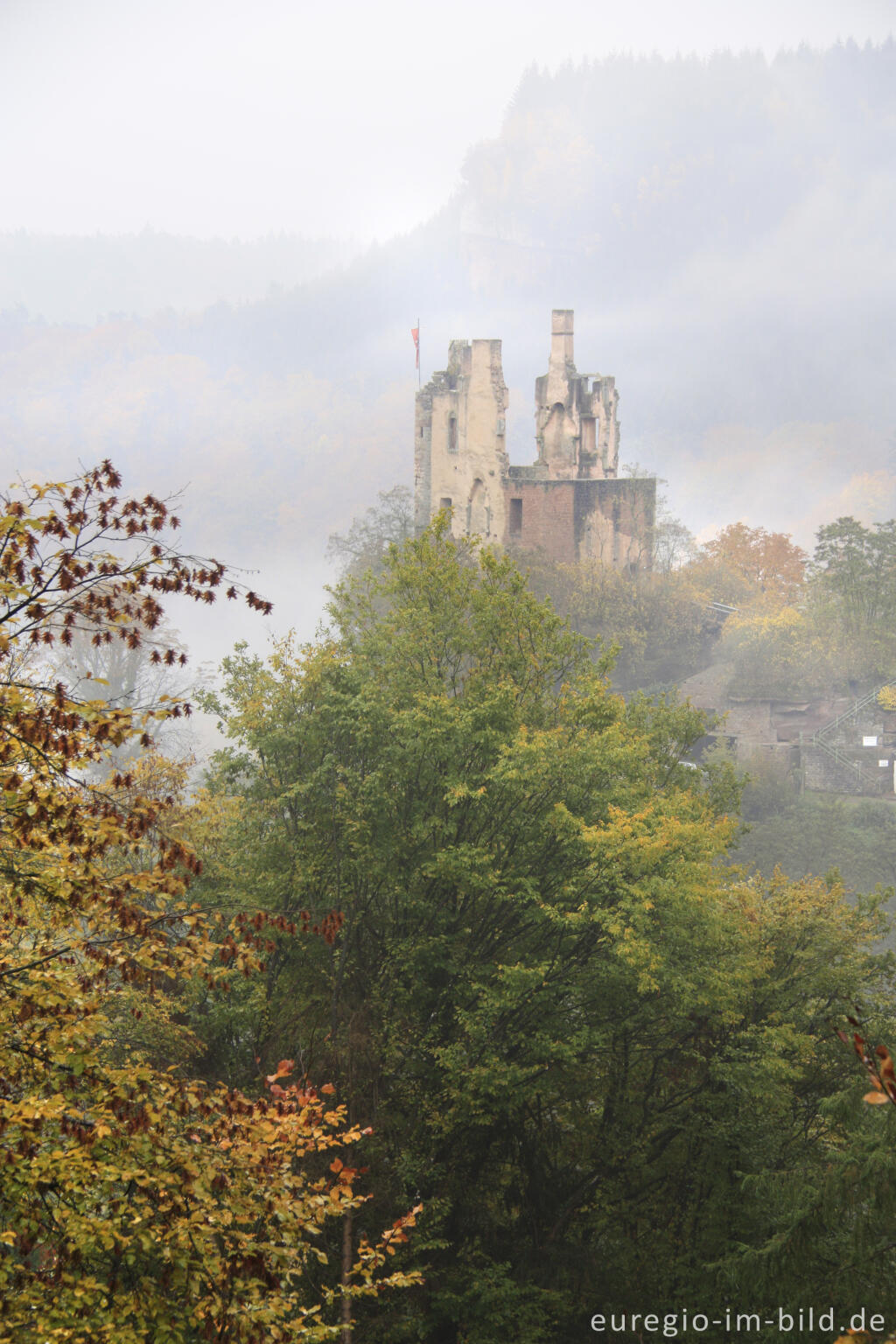 Detailansicht von Ruine der Burg Ramstein