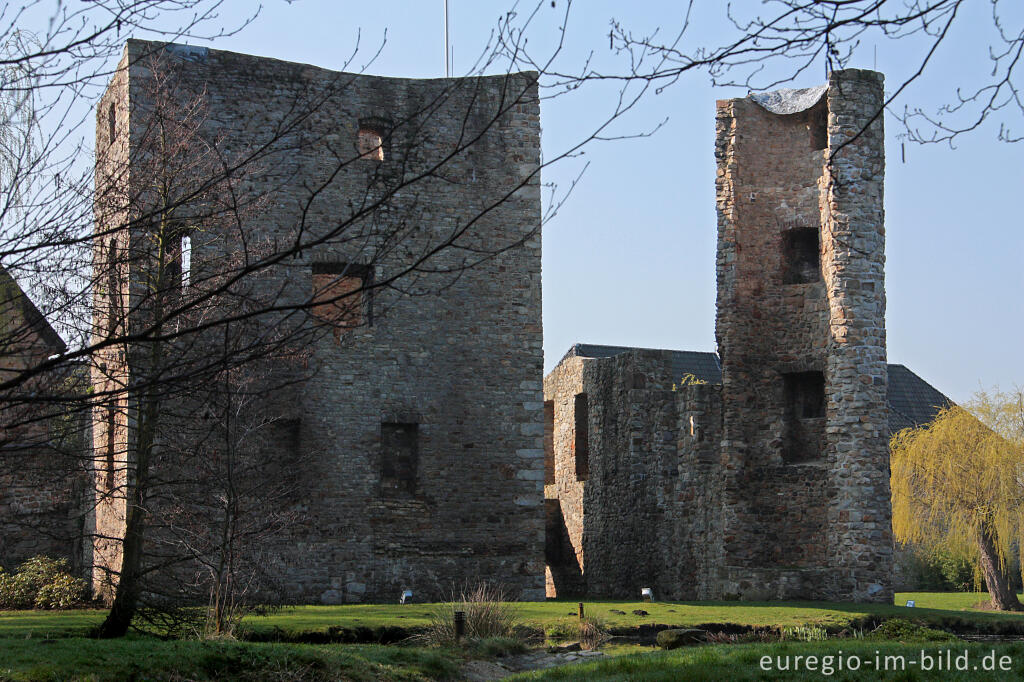 Detailansicht von Ruine der Wasserburg Haus Heyden, Aachen Horbach