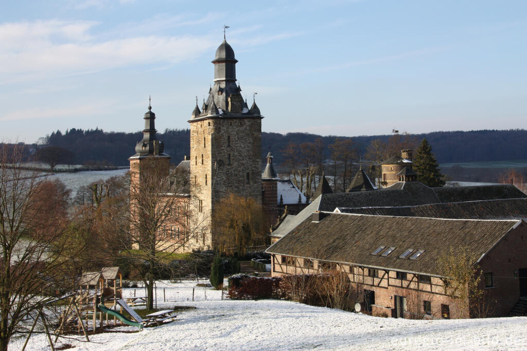 Detailansicht von Schloss Beusdael bei Sippenaeken, Belgien