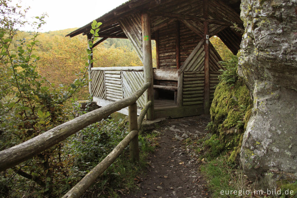 Detailansicht von Schutzhütte im Liesertal