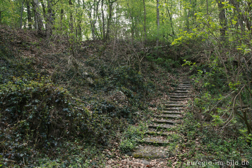 Detailansicht von Steintreppe im Hambos bei Kerkrade, NL