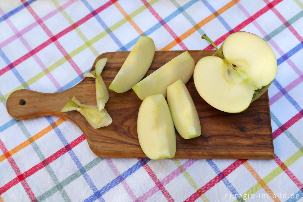 Detailansicht von Stillleben mit Apfel