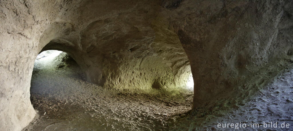 Detailansicht von Trass, Brohltal, Vulkaneifel, Trasshöhlen, vulkanisch, Höhlen, Höhlen- und Schluchtensteig, Wanderwege, Brohl,