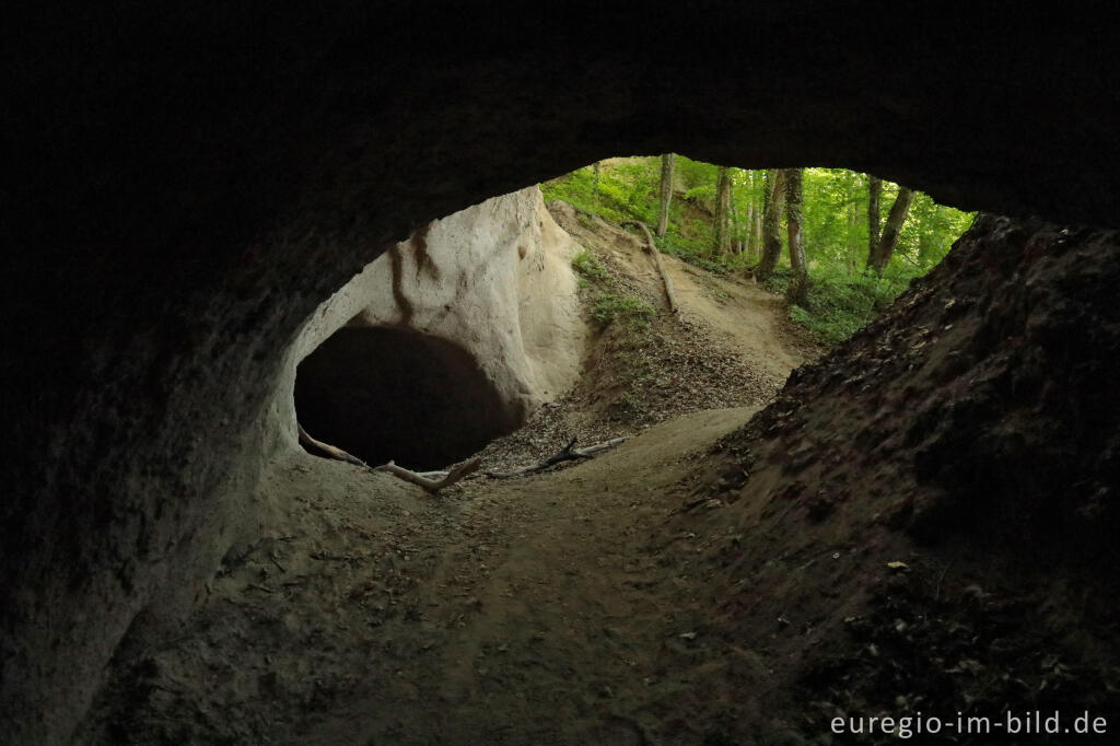 Detailansicht von Trass, Brohltal, Vulkaneifel, Trasshöhlen, vulkanisch, Höhlen, Höhlen- und Schluchtensteig, Wanderwege, Brohl,