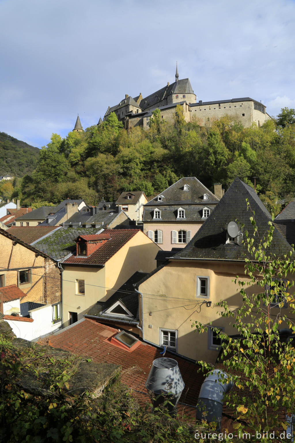 Detailansicht von Vianden im Ourtal