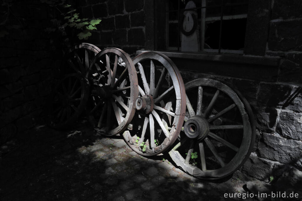 Detailansicht von Wagenräder, Museumslay, Menndig